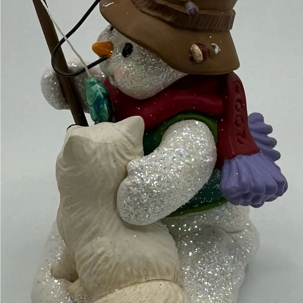 Hallmark Snow Buddies Ornament, Fishing Snowman & Dog, 2008, 11th in Series‎